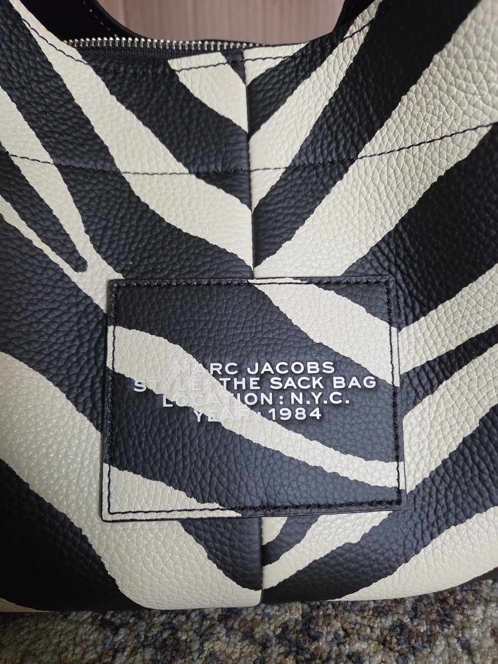 Marc Jacobs The Sack Bag - Black & Cream Zebra Print - Picture 5 of 15